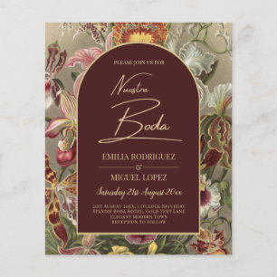 Stunning Vintage Botanical Burgundy Floral Weddin Flyer
