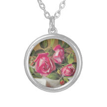 Stunning Vintage Fuchsia Rose Still Life