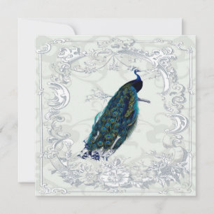 Stunning vintage Peacock wedding invitation