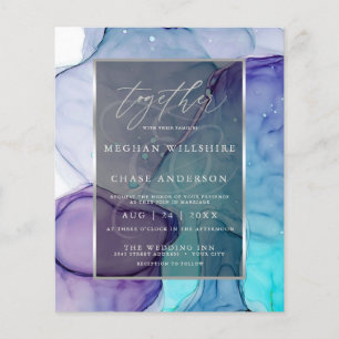 Stunning Violet Aqua Liquid Abstract Ink 3