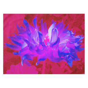 Stunning Violet Blue and Hot Pink Cactus Dahlia Tablecloth