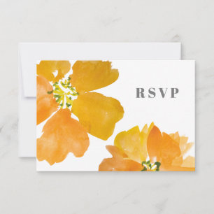 Stunning Watercolor Flower Modern RSVP Card