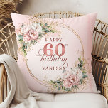 Stunning Watercolor Rose Gold Floral 60th birthday Throw Pillow<br><div class="desc">✅ For matching items search 36-60 in my collections ✅ Celebrate a special milestone with this elegant 60th birthday pillow featuring watercolor rose gold, dusty pink and blush pink flowers, eucalyptus greenery, and a shimmering gold frame. This boho floral design adds charm and warmth to any space. A beautiful keepsake...</div>