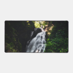 Stunning waterfall Šum in magical forest Desk Mat