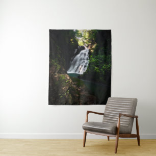 Stunning waterfall Šum in magical forest Tapestry