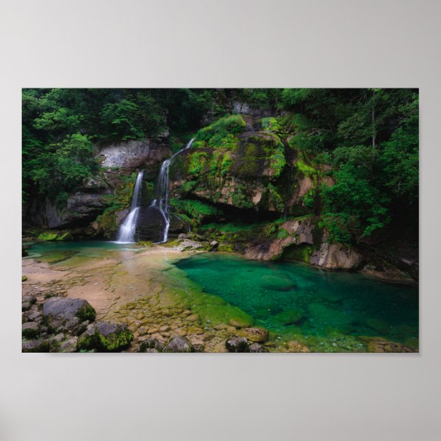 Stunning waterfall Virje, Slovenia Poster (Front)