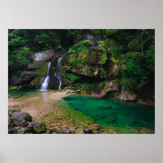 Stunning waterfall Virje, Slovenia Poster (Front)