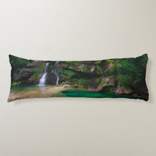 Stunning waterfall Virje, Slovenia Poster Body Pillow