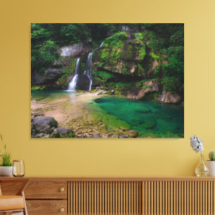 Stunning waterfall Virje, Slovenia Poster Canvas Print