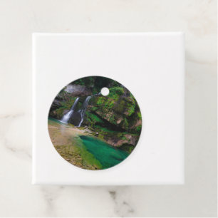 Stunning waterfall Virje, Slovenia Poster Favour Tags
