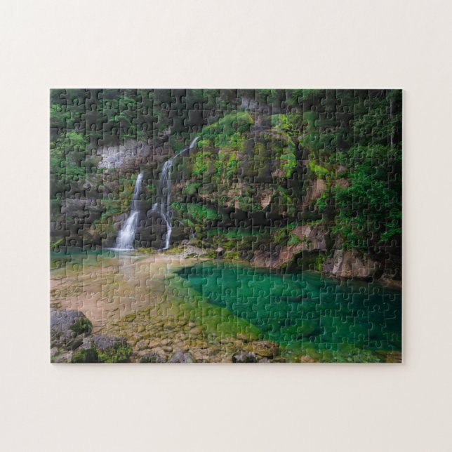 Stunning waterfall Virje, Slovenia Poster Jigsaw Puzzle (Horizontal)