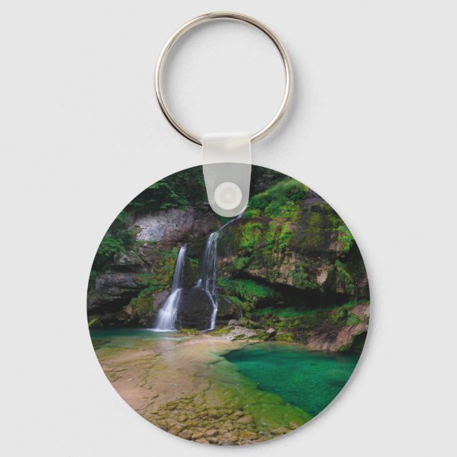 Stunning waterfall Virje, Slovenia Poster Keychain (Front)