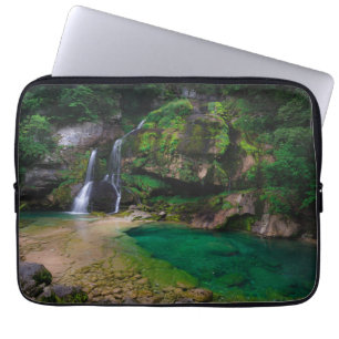 Stunning waterfall Virje, Slovenia Poster Laptop Sleeve