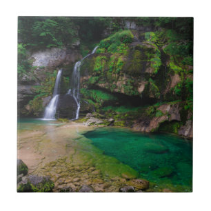 Stunning waterfall Virje, Slovenia Poster Tile