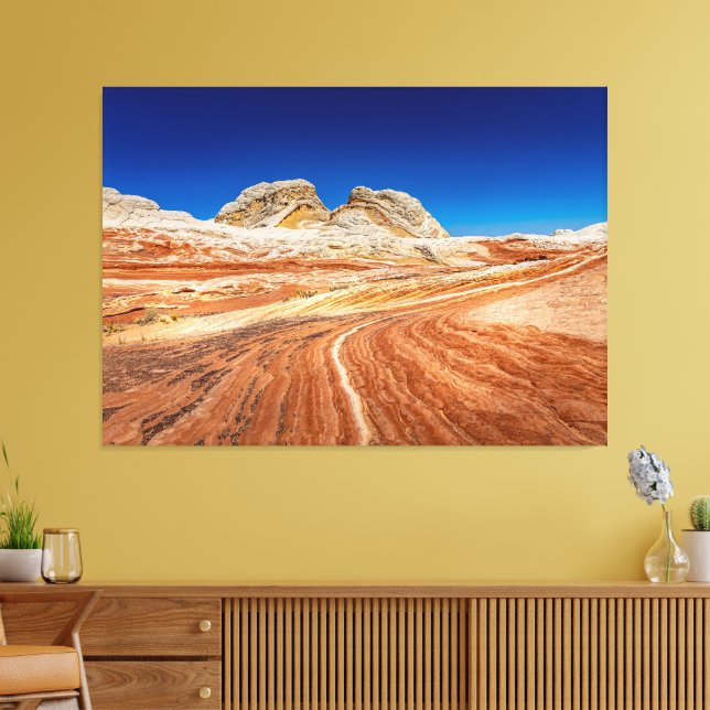 Stunning White Pocket View Canvas Print (Insitu(LivingRoom))
