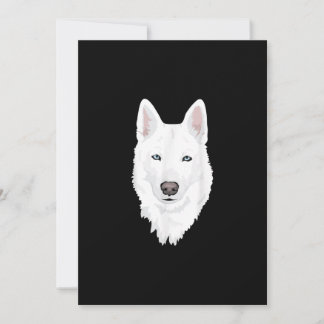 Stunning White Siberian Husky - Sweet White Snow Holiday Card