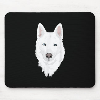 Stunning White Siberian Husky - Sweet White Snow Mouse Pad