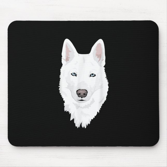 Stunning White Siberian Husky - Sweet White Snow Mouse Pad (Front)