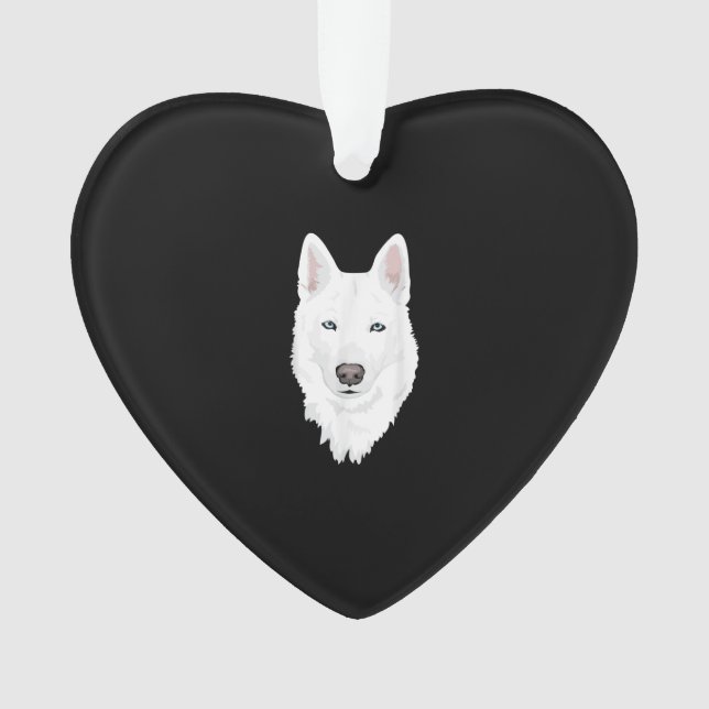 Stunning White Siberian Husky - Sweet White Snow Ornament (Front)