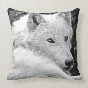Stunning White Wolf Throw Pillow