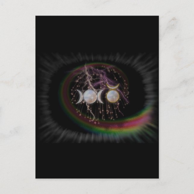 Stunning Wiccan Triple Goddess Cosmic Postcard (Front)