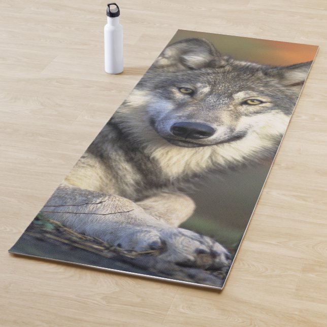 Stunning wolf portrait yoga mat (In Situ)