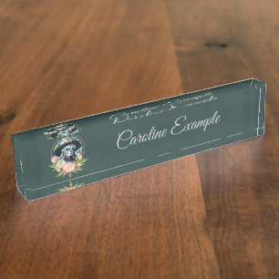 Stunning woman  with a stunning sugar skull makeup nameplate
