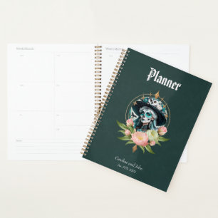 Stunning woman  with a stunning sugar skull makeup planner