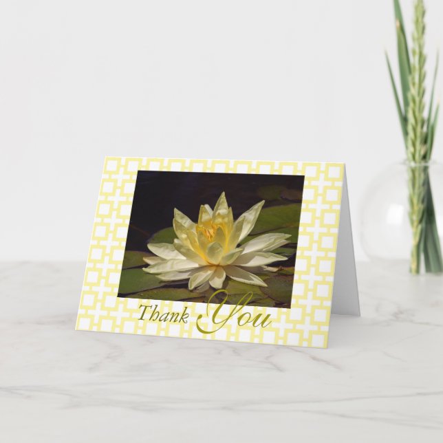 Stunning Yellow White Lotus Blossom Thank You (Front)