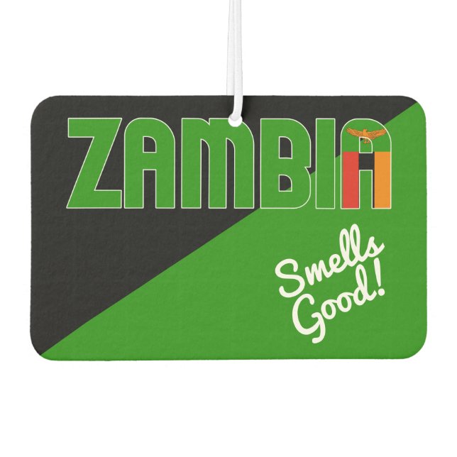 Stunning Zambia Flag Air Freshener (Front)
