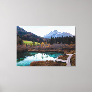 Stunning Zelenci, Slovenia in autumn Canvas Print