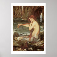 Stunningly Beautiful Victorian Art Mermaid Print
