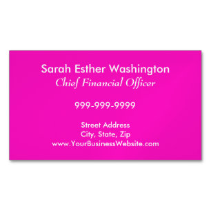 Stunningly Vivacious Pink Colour Magnetic Business Card