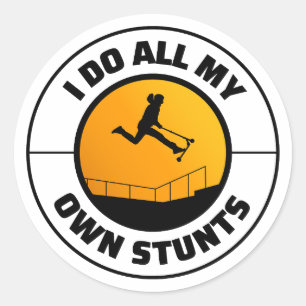 Stunt Scooter Freestyle Scootering Rider  Classic Round Sticker