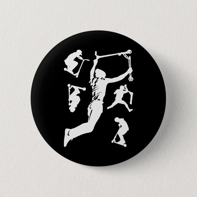 Stunt Scooter Scootering Tricks 2 Inch Round Button (Front)