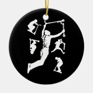 Stunt Scooter Scootering Tricks Ceramic Ornament
