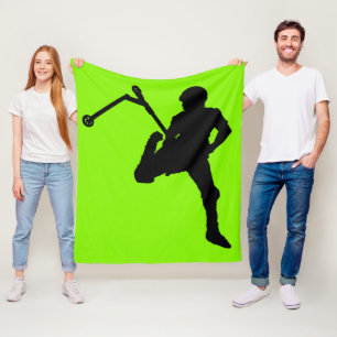 Stunt Scooter Sports Silhouette Art Fleece Blanket