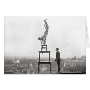 Stuntman Performs Balancing Act, 1917