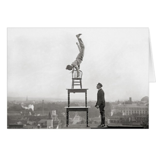 Stuntman Performs Balancing Act, 1917 (Front Horizontal)