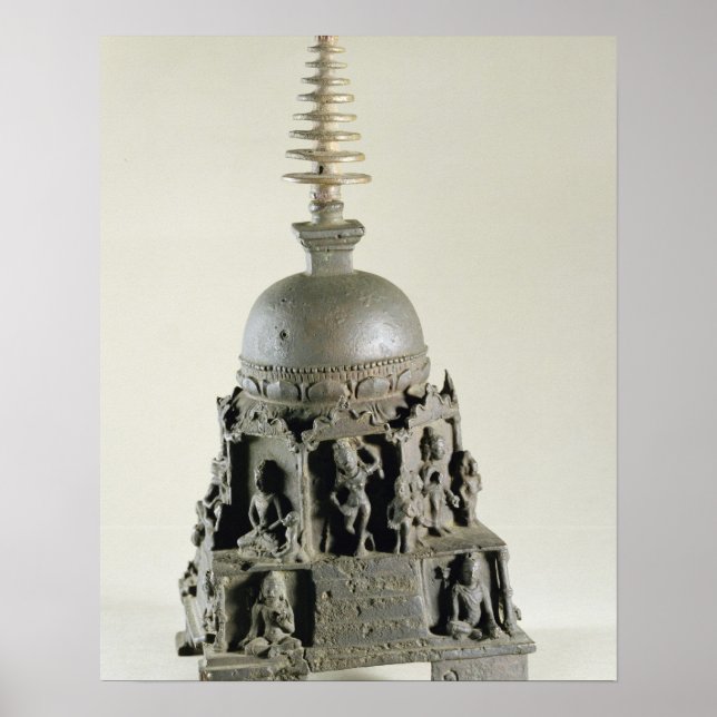 Stupa, Pala, Nalanda, Bihar (bronze) Poster (Front)