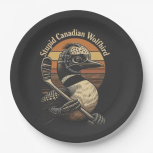 Stupid Canadian Wolf Bird Paper Plate