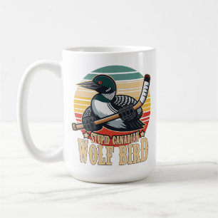 Stupid Canadian Wolf Bird Vintage Heated Hookey Lo Coffee Mug