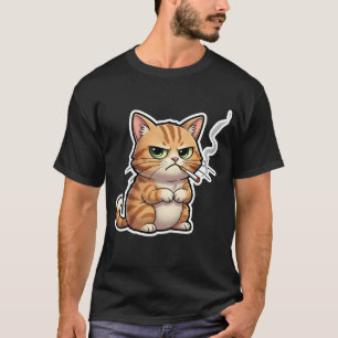 Stupid Cool Funny Cat Meme Smoking Cat cigarette T-Shirt