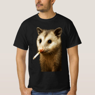 Stupid Cool Funny Opossum Smoking Possum Cigarette T-Shirt