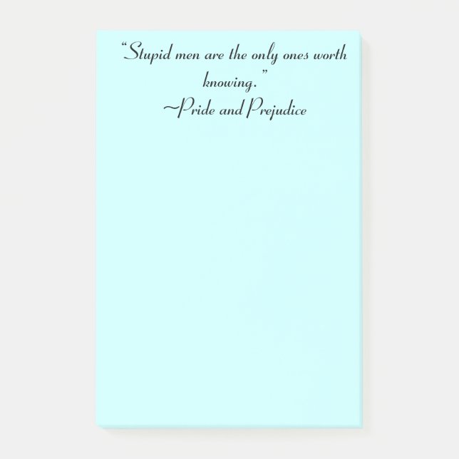 Stupid Men Worth Knowing Jane Austen Quote Post-it Notes (Front)