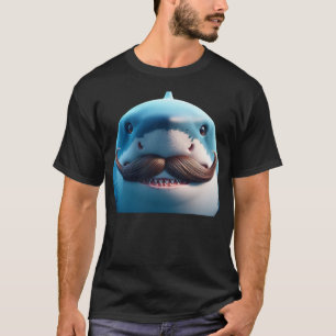 Stupid Mustache Shark for Animals and Marine Fish T-Shirt