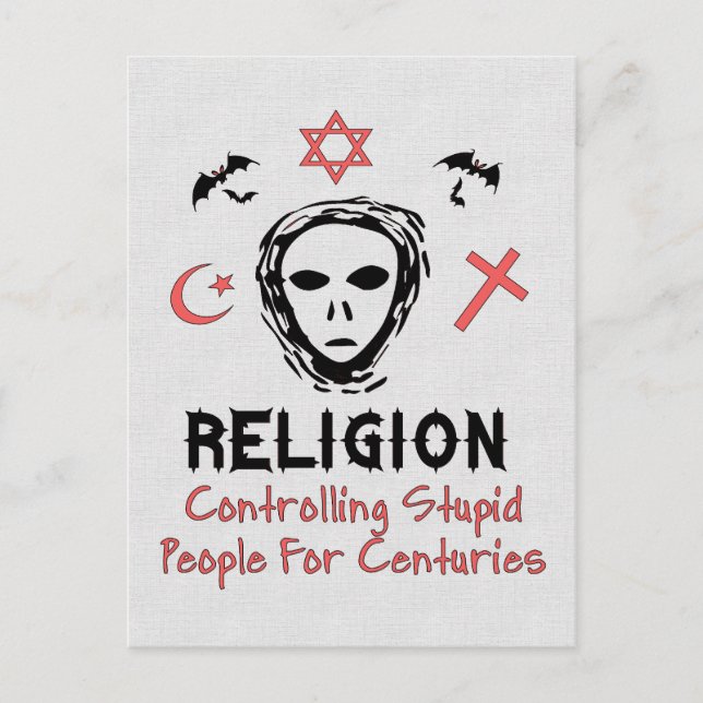 Stupid People Control Postcard (Front)