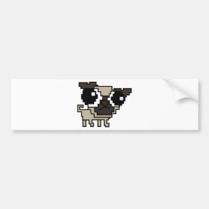 stupid pixel pug bumper sticker