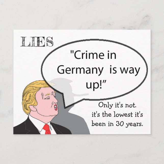 Stupid Things Trump has said Postcard Souvenir (Front)