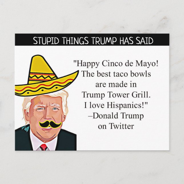 Stupid Things Trump has said Postcard Souvenir (Front)